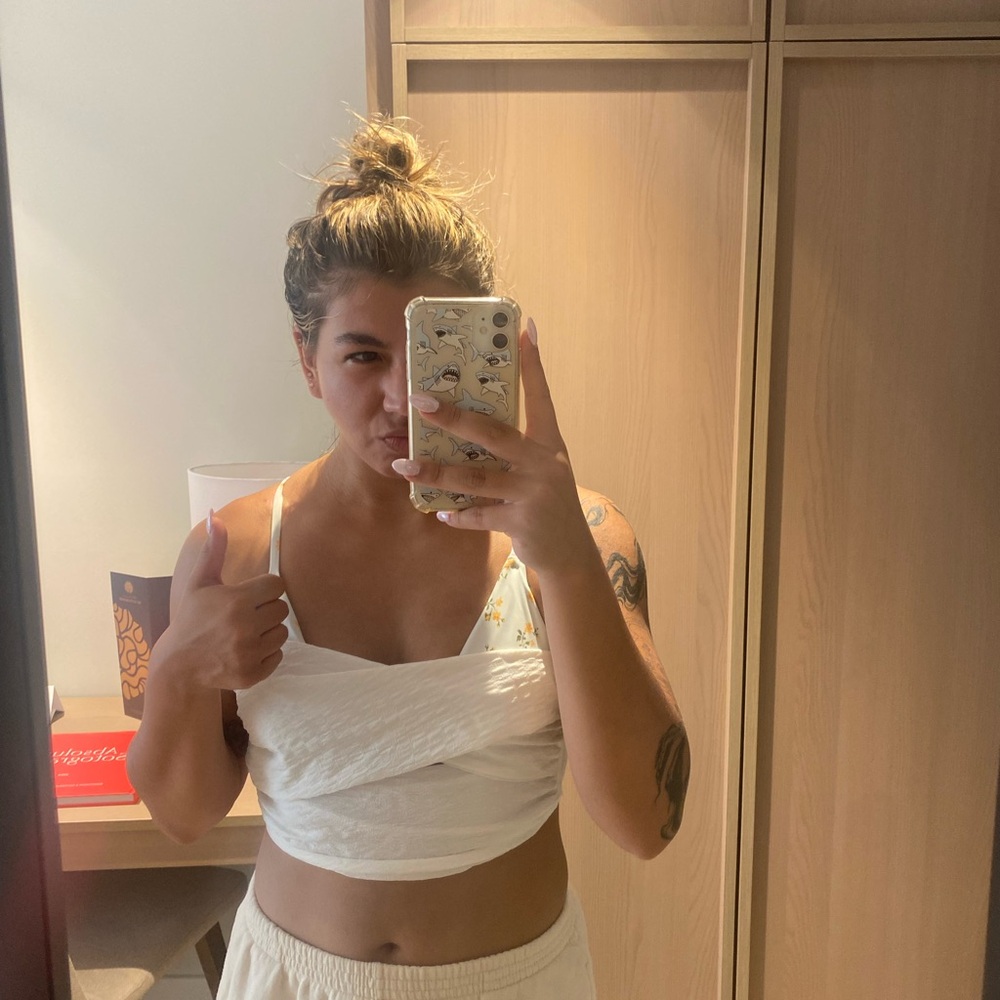 White Wrap Crop Top